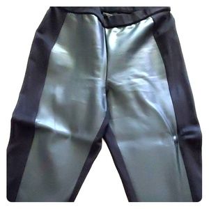 Black leggings with imitation leader.